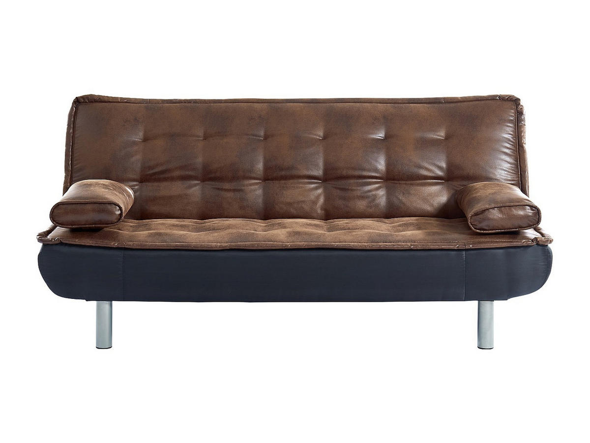 SCHLAFSOFA Klappsofa - Microfaser - MISHAN - Braun, Textil (190/89/96cm) - Vente-Unique