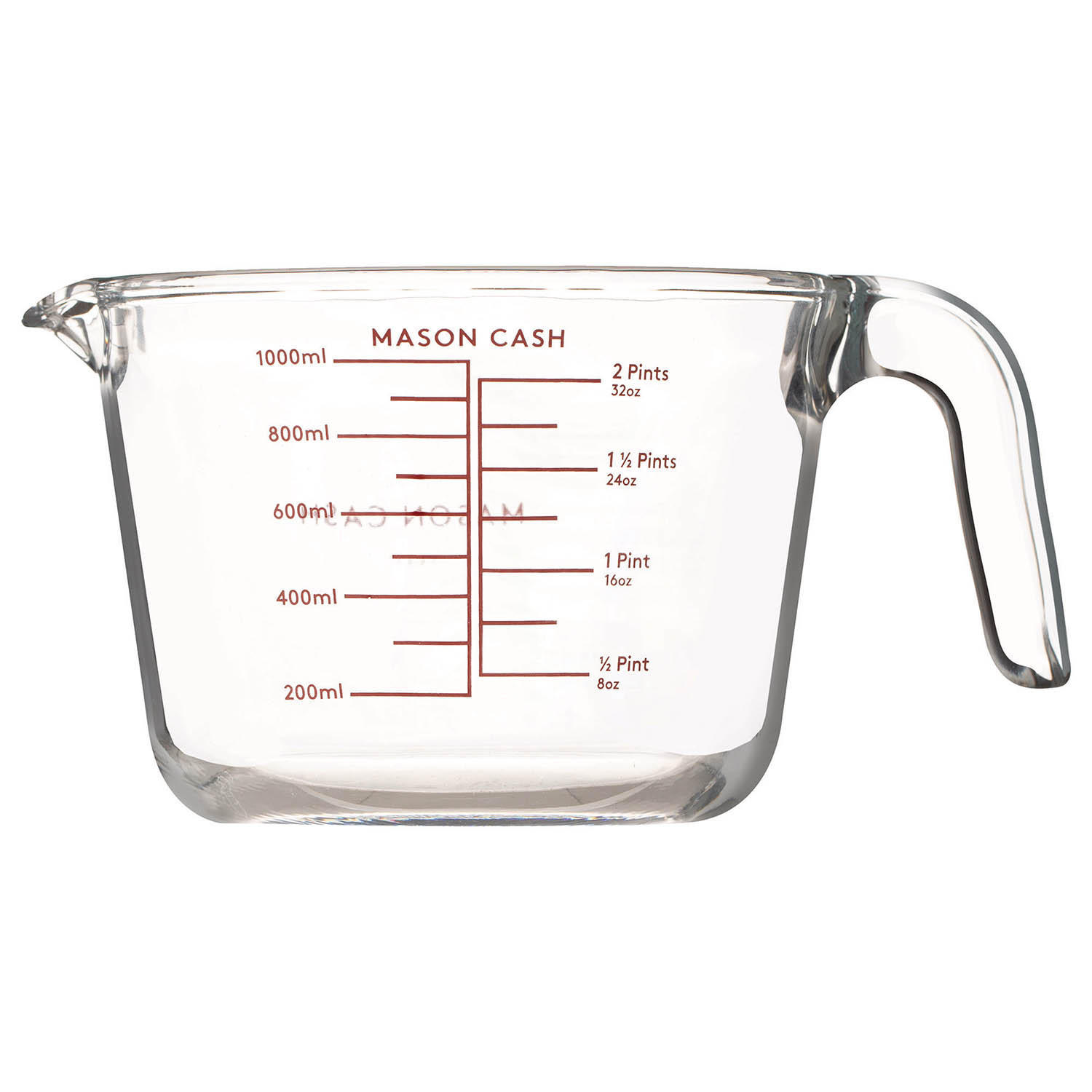 MESSBEHÄLTER aus Glas, 1 Liter - Transparent, Glas (1L) - Mason Cash
