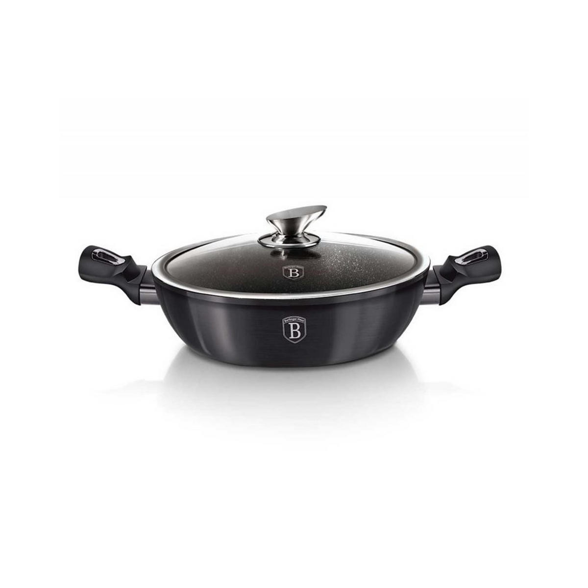 TOPF Schwarz 32/32/7.9 cm BH6899 - Schwarz, Glas (32cm) - Berlinger Haus