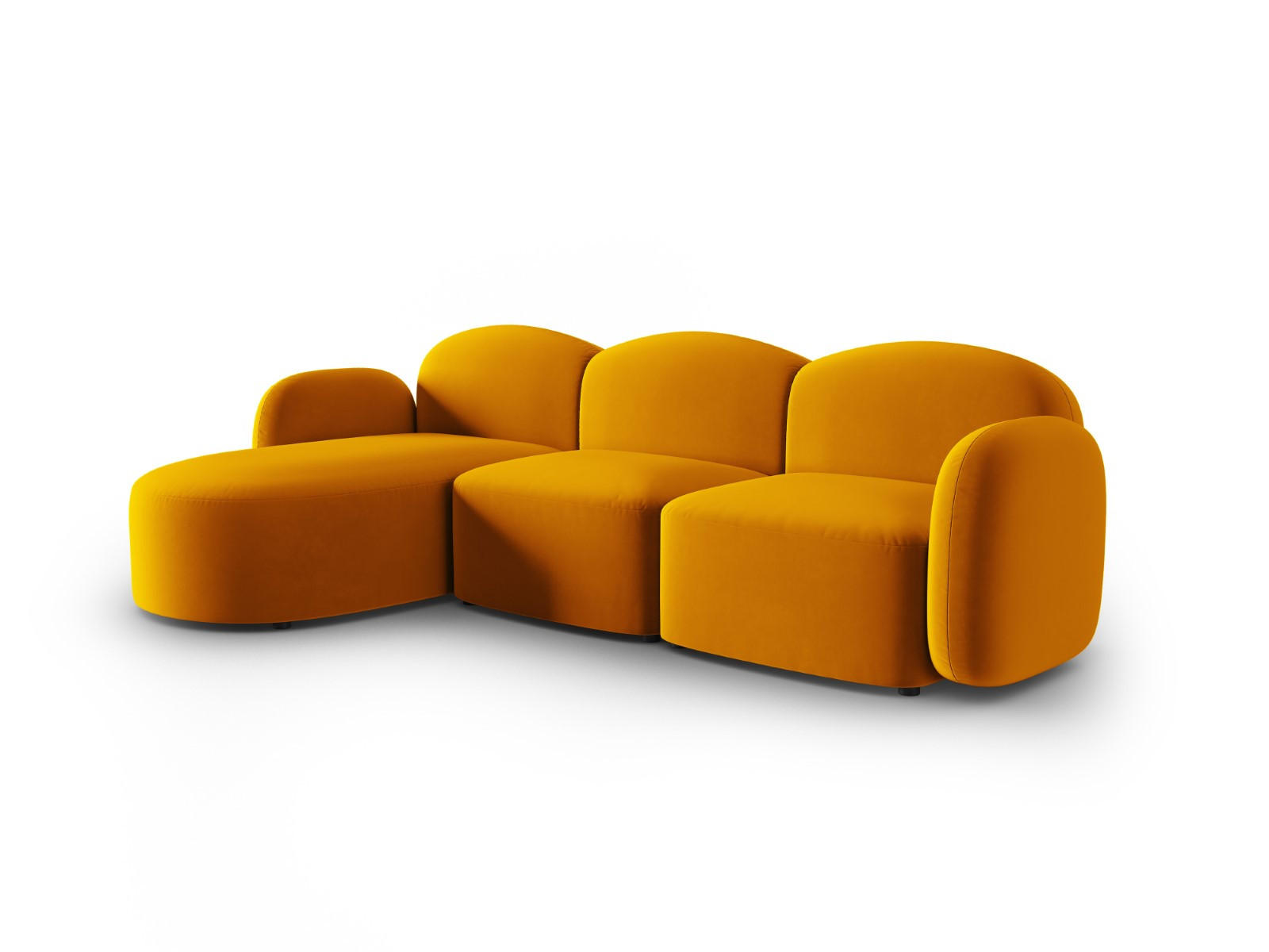 ECKSOFA links Blair aus Samt gelb 4 Sitzplätze - Gelb, Textil (155/272cm) - Micadoni