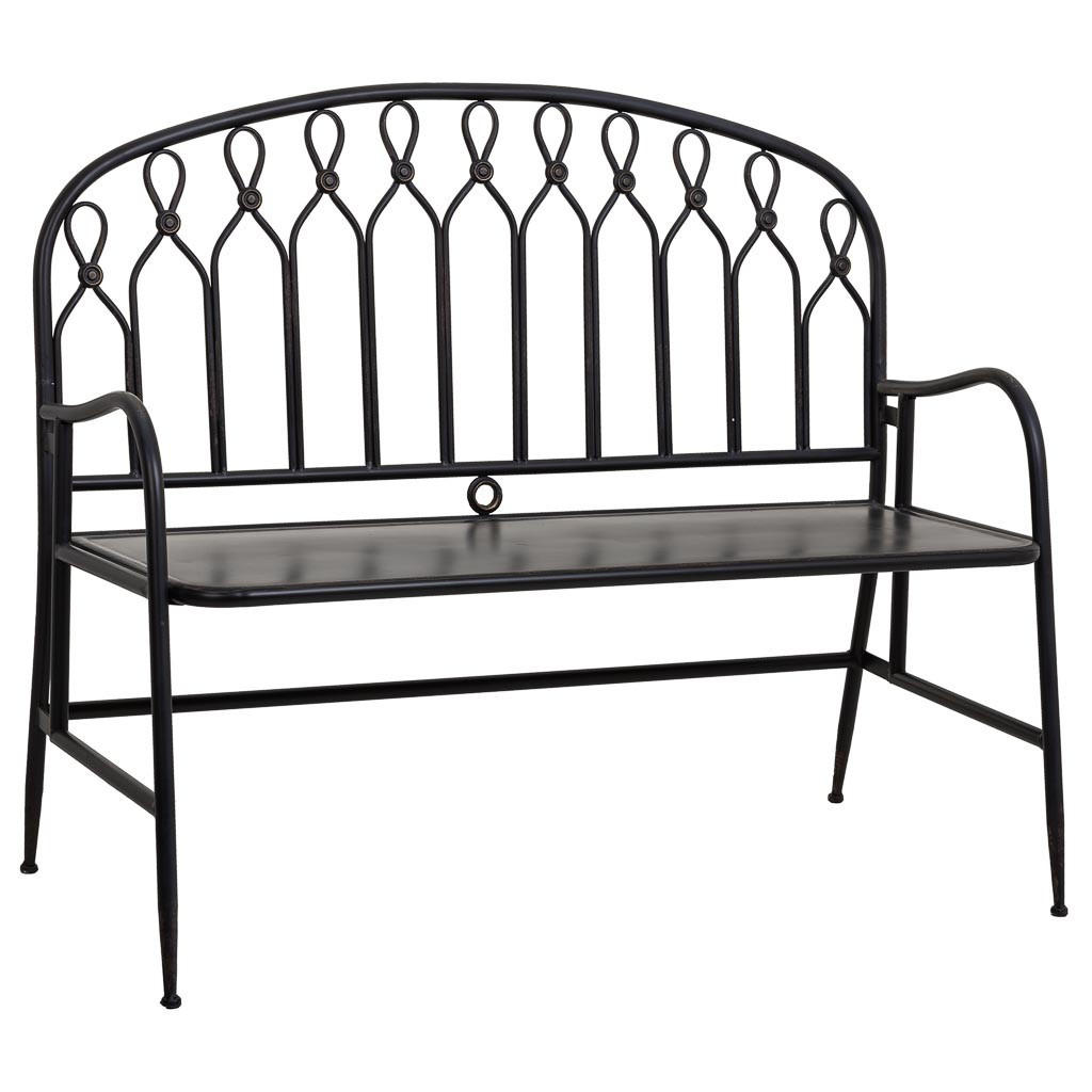 BANK 118x56x98 - Schwarz, Metall (118/98/56cm) - Wanderlust