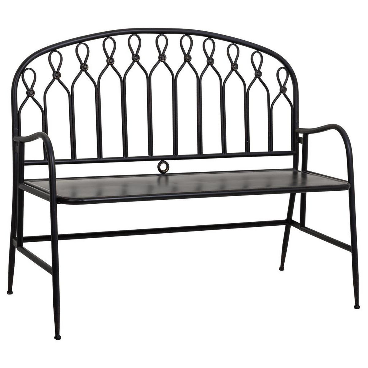 BANK 118x56x98 - Schwarz, Metall (118/98/56cm) - Wanderlust