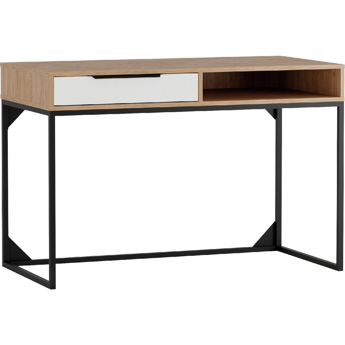 SCHREIBTISCH LANDRE 01 - Schwarz/Braun, Holzwerkstoff (60/120/80cm)