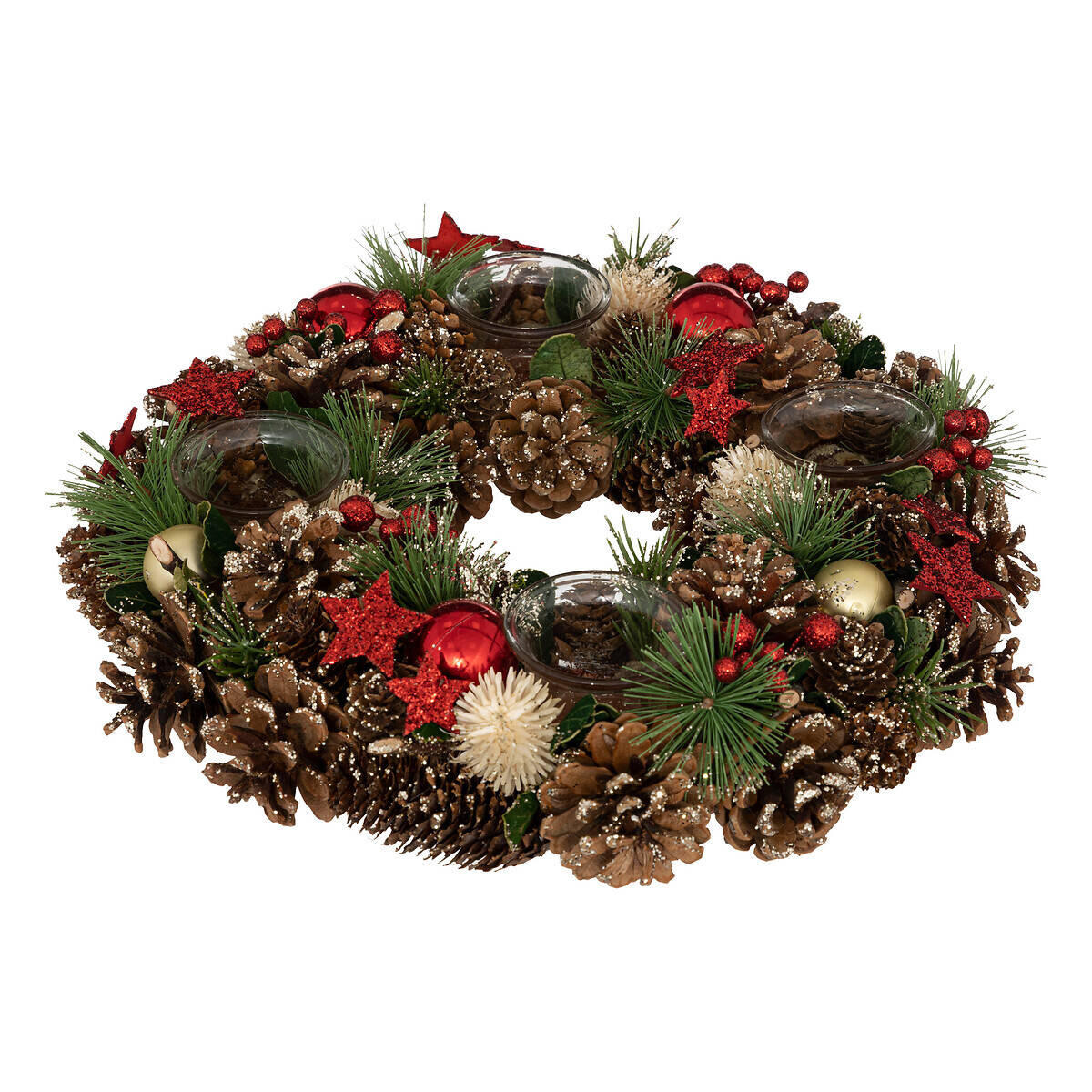 ADVENTSKRANZ Ø 34 cm - Grün, Naturmaterialien (34/8.5cm) - Atmosphera Createur d´interieur