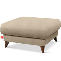 HOCKER GUSTAVO Bouclé, Beige - Beige, Holz/Holzwerkstoff (92/49/92cm) - KONSIMO®