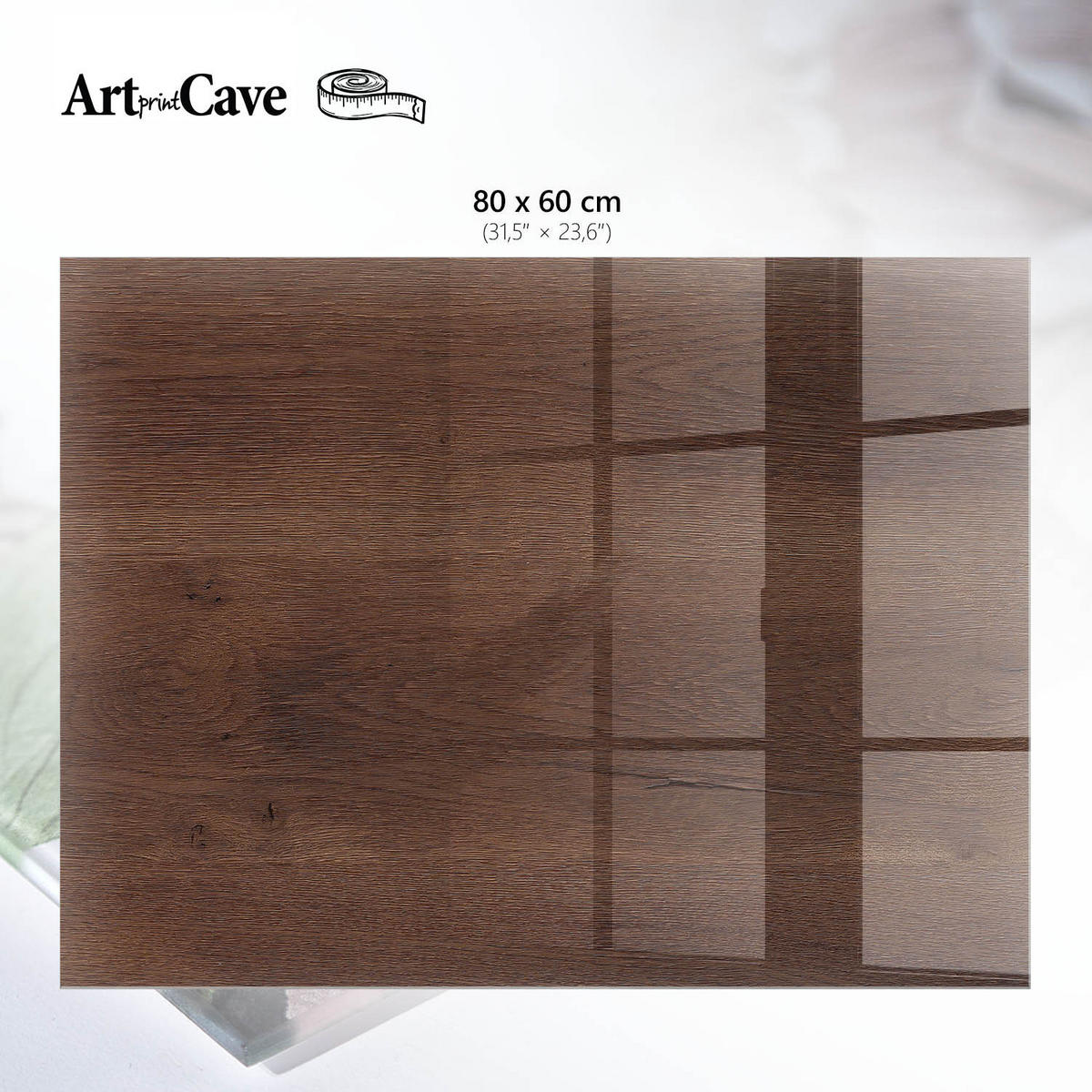 GLASPLATTE 80x60 cm – Holzstruktur - Beige, Glas (0.4/80/60cm) - ArtPrintCave