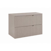 BADEZIMMERSCHRANK hängend 80 mit Schubladen, Korpus in Kaschmir + Platte in Kaschmir, mit Griffen, 80 x 46 x 58,6 cm - Beige, Holzwerkstoff (80/58.6/46cm) - 3XE LIVING