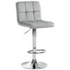 BARHOCKER Samt grau - Chromfarben/Grau, Textil/Metall (46/94/47cm) - CLP
