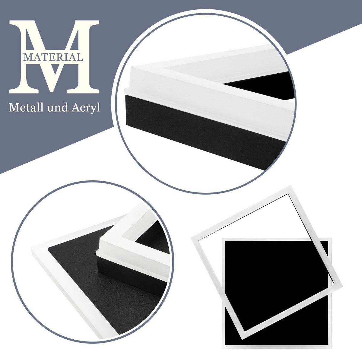 LED-DECKENLEUCHTE Lena 48.5/47.5/6 cm - Schwarz, Metall (48.5/47.5/6cm) - Nettlife
