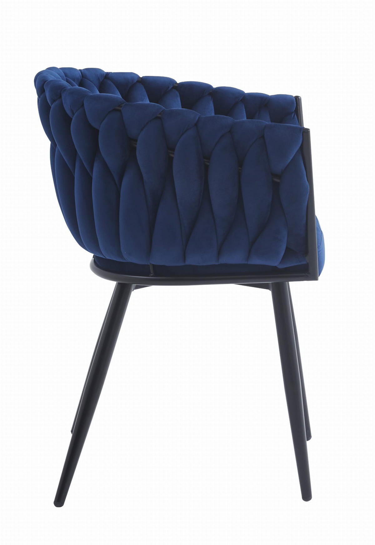 STUHL ARONA 6-er Set, Blau, Schwarze metallische Beine - Blau, Textil/Metall (61/79/55cm) - Komodee