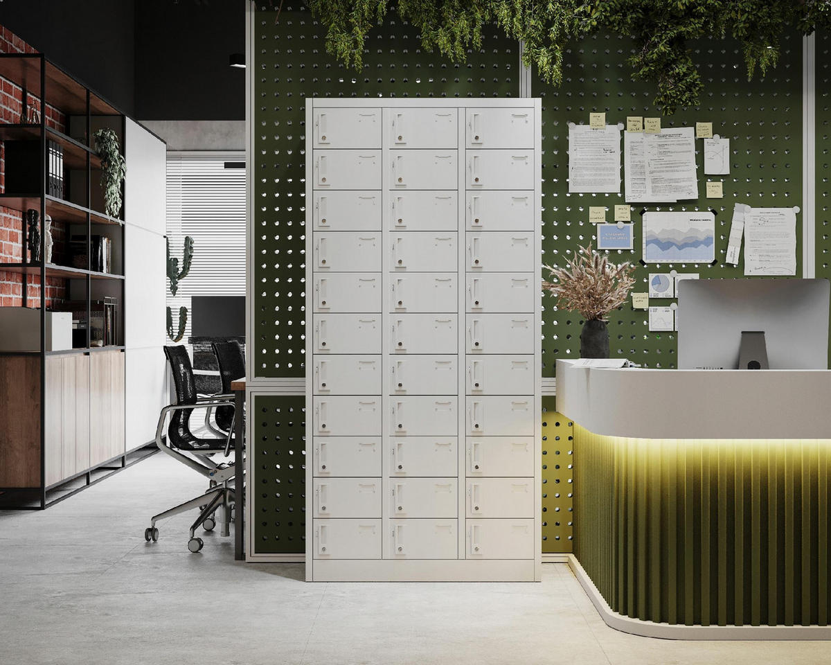 FÄCHERSCHRANK OLIVER - Grau, Metall (90/185/45cm) - Jan Nowak