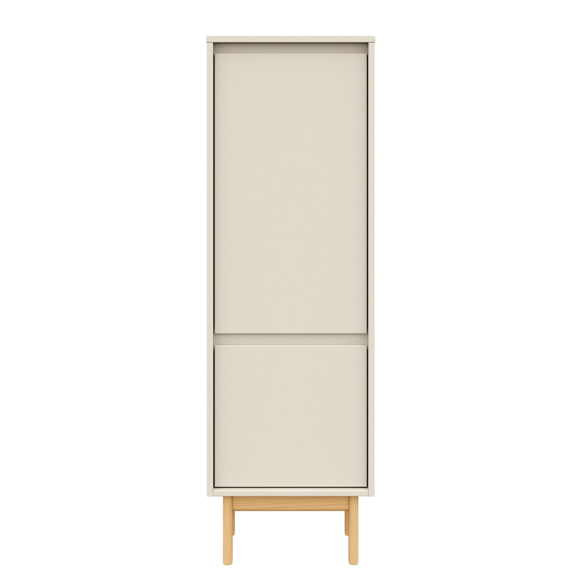 MIDISCHRANK mit 2 Türen - Pinie Massivholz - Softclose - Beige, Holz (44/138/35cm) - home24