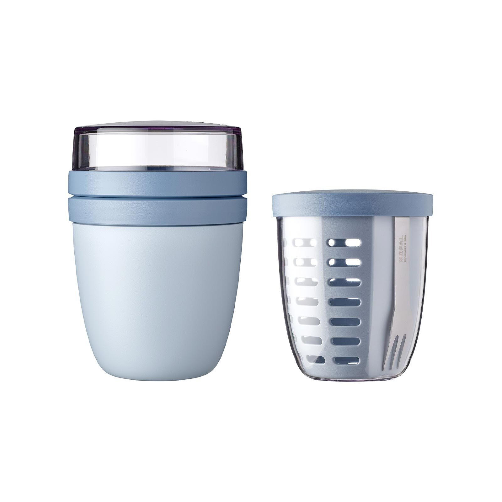 LUNCHPOT MIT FRUITPOT Ellipse Nordic Blue New 2er Set - Hellblau, Kunststoff (1/1/1cm) - Mepal