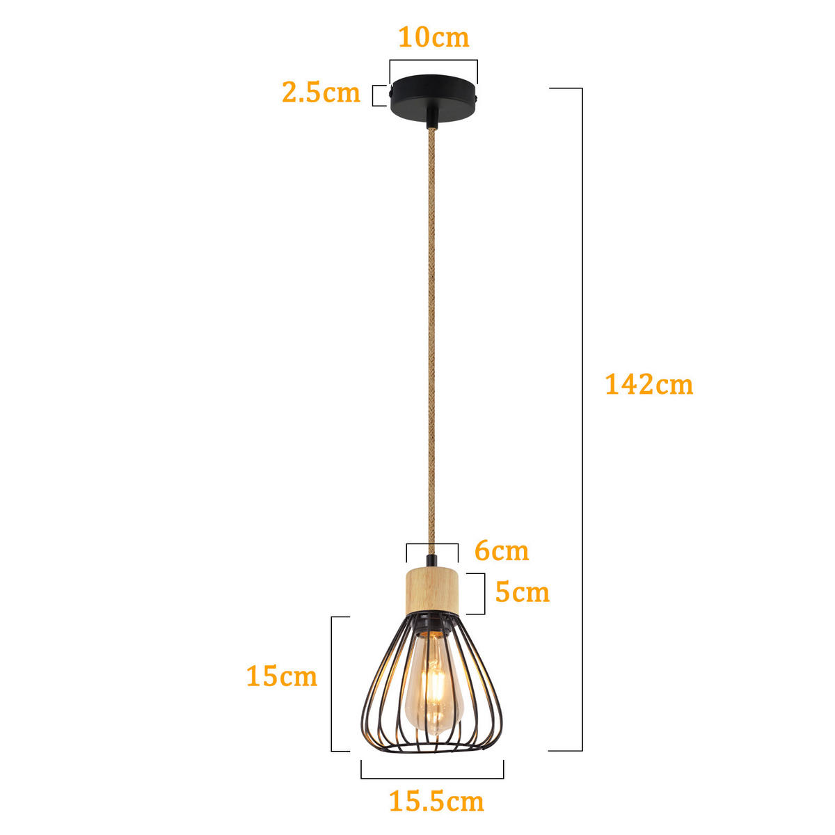 HÄNGELEUCHTE Nyxg 15.5/10/142 cm - Beige, Metall (15.5/10/142cm) - ZMH