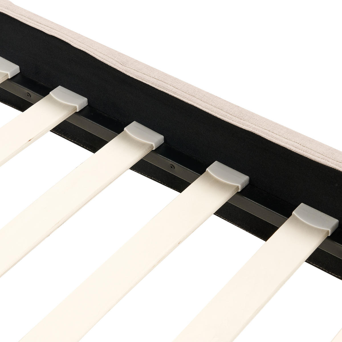 POLSTERBETT 140/200cm Sandbeige Fitou - Beige, Textil (140/200cm) - Beliani