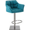 BARHOCKER Stoff Türkis - Türkis/Edelstahlfarben, Textil/Metall (64/88/45cm) - CLP