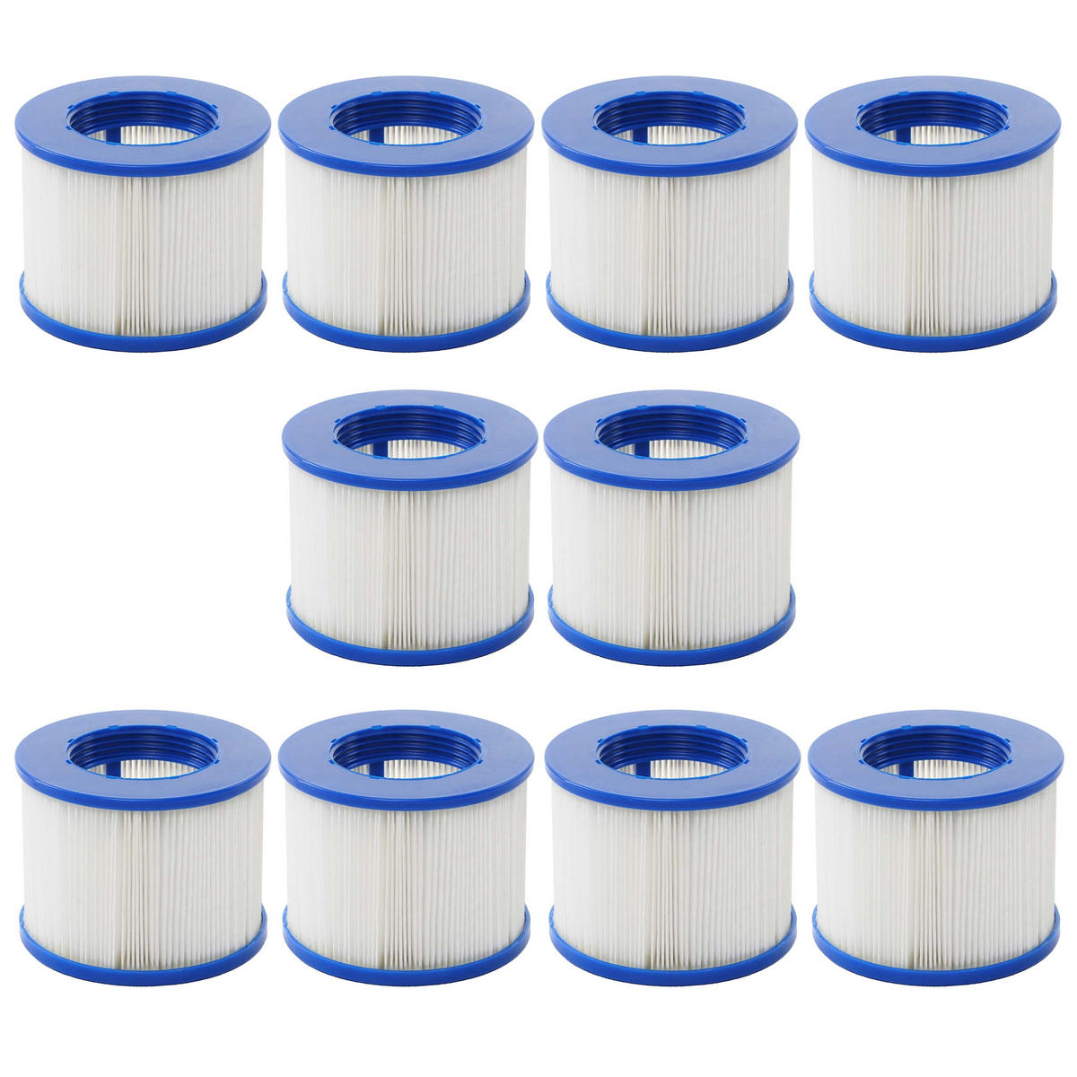 FILTER FÜR WHIRLPOOL 10ER SET Weiß, Blau - Blau/Weiß, Kunststoff (10/7/10cm) - MCW