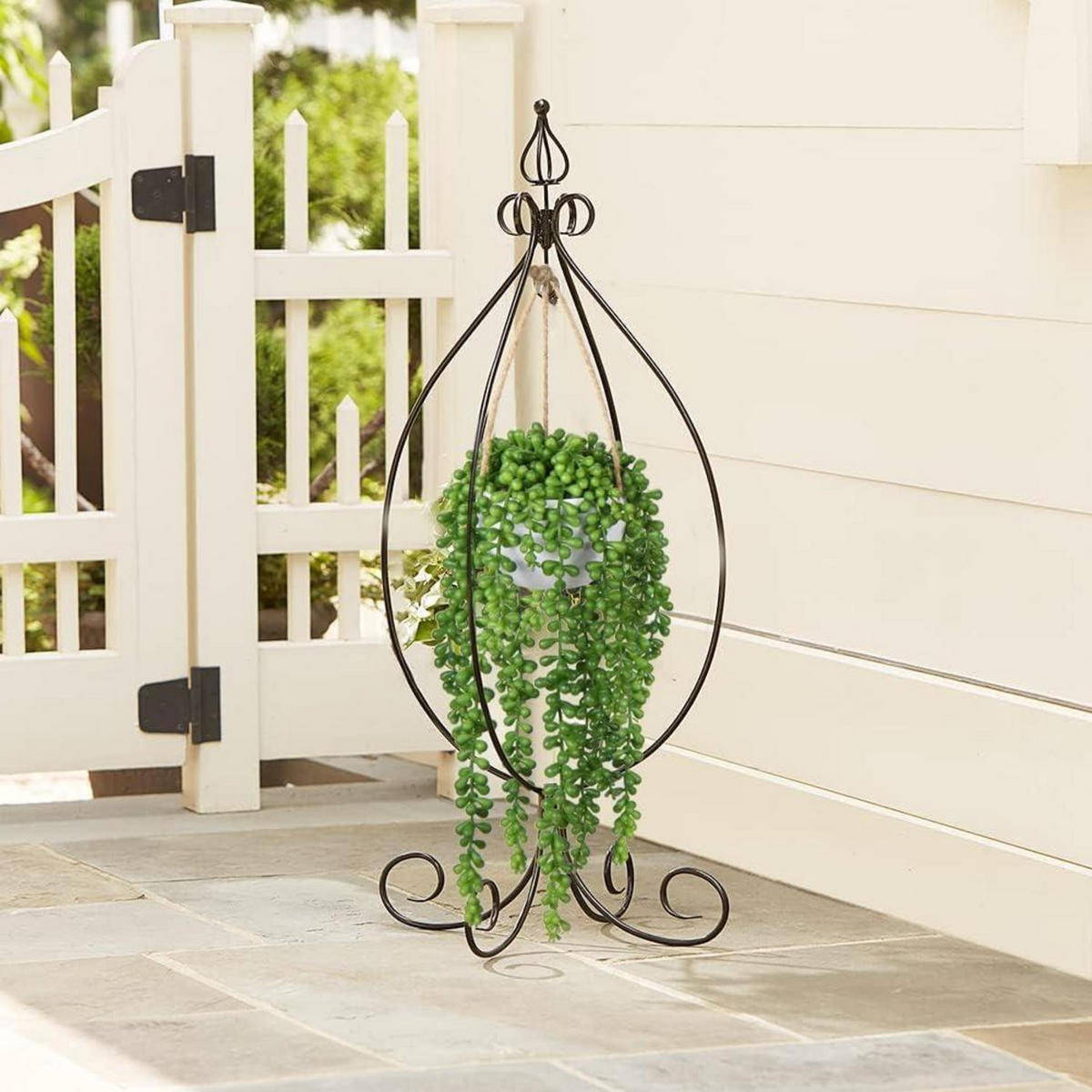 HÄNGEPFLANZE Senecio Künstliche Sukkulente 35.5 cm - Grün, Kunststoff (35cm)