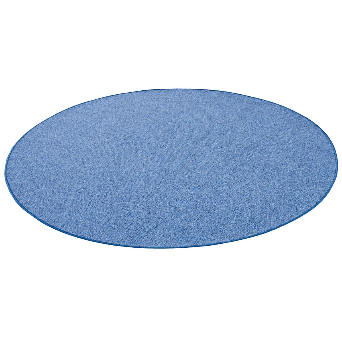 FEINSCHLINGEN VELOUR TEPPICH STRONG RUND - Blau, Textil (100/100cm) - Snapstyle
