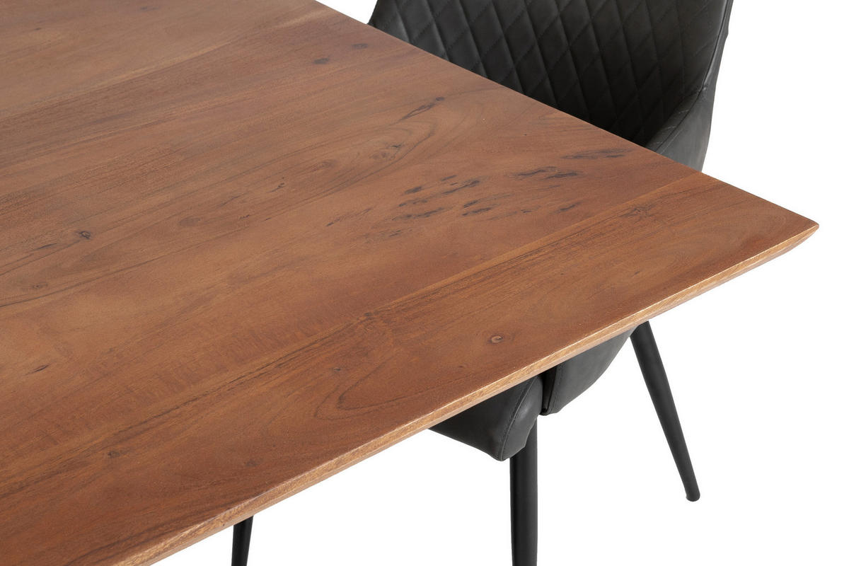 ESSTISCH ABBY - Schwarz/Braun, Holz/Metall (85/160/77cm) - SAM