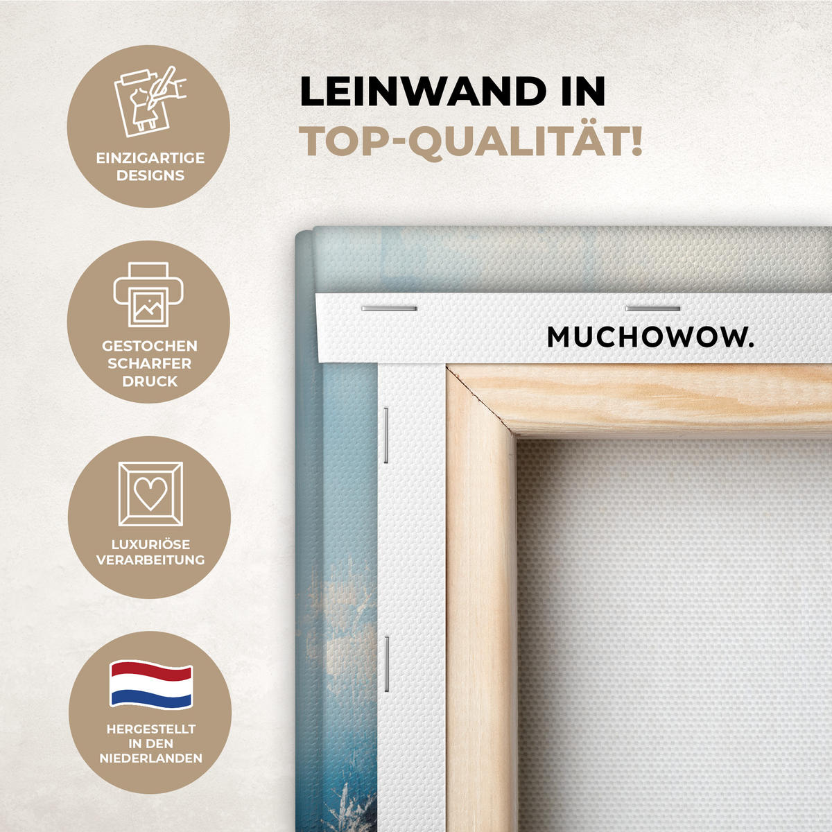 LEINWANDBILD Wald - Winter - Natur - Abstrakt - Schnee Deko Wohnzimmer 20x30 cm - Weiß, Textil (20/30cm) - MuchoWow