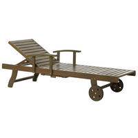 GARTENLIEGE dunkelbraun Amantea - Dunkelbraun, Holz (64/35/196cm) - Beliani