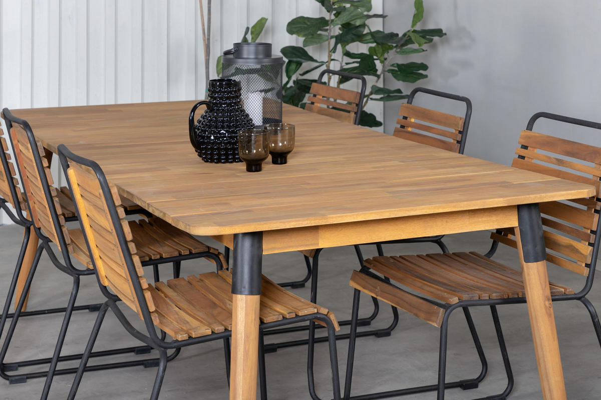 GARTENTISCH Teak Dekor - Teakfarben, Holzwerkstoff (210/100/75cm) - ebuy24