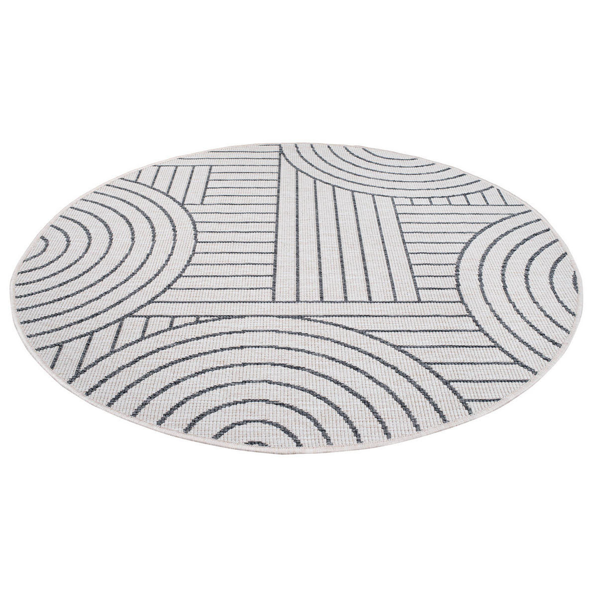 OUTDOOR-TEPPICH DuoRug 5842 Grau 120x120 cm - Grau, Textil (120/120cm) - carpet city