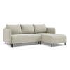 ECKSOFA mit Schlaffunktion Strukturstoff Stoff Beige - Beige/Creme, Holz/Textil (236/162cm) - Makamii
