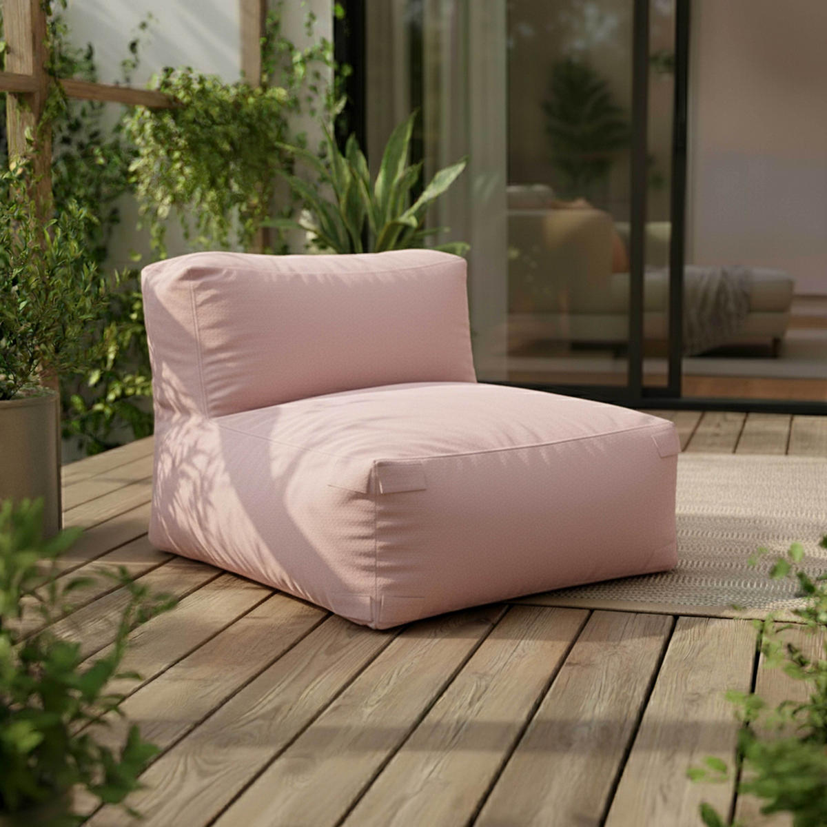 SESSEL, Puderrosa - Pink, Textil (85/65/85cm) - Oviala