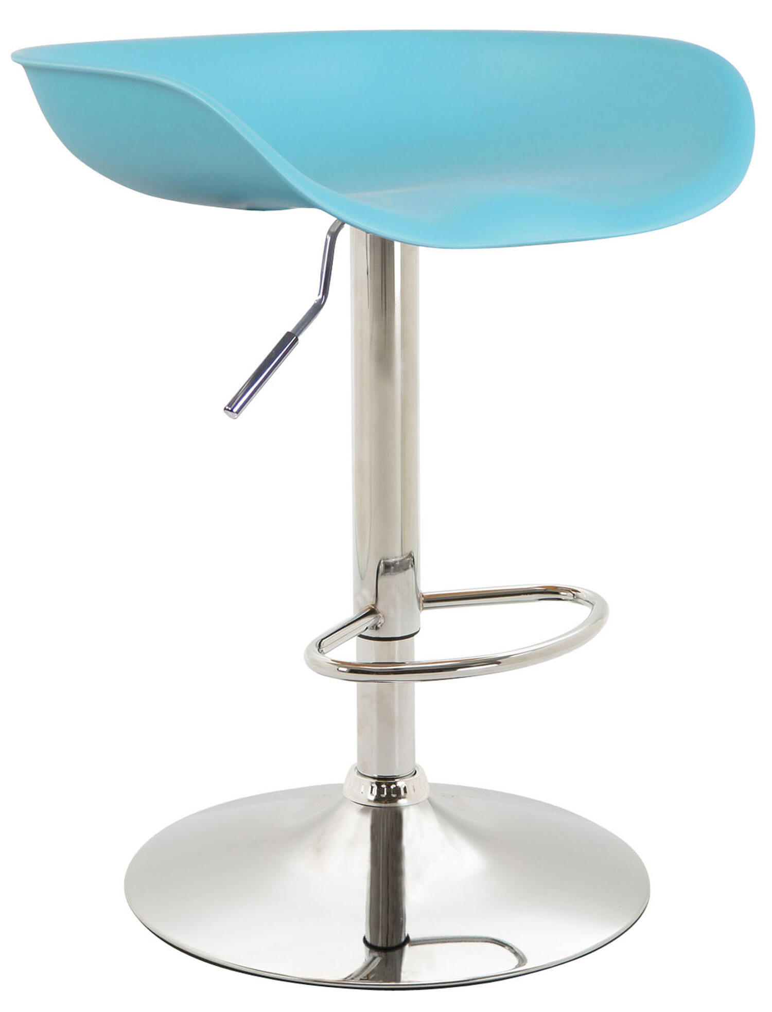BARHOCKER Anna, Gestell Metall in Chromoptik, Kunststoff Blau - Blau/Chromfarben, Kunststoff/Textil (52/77/43cm) - TPFLiving