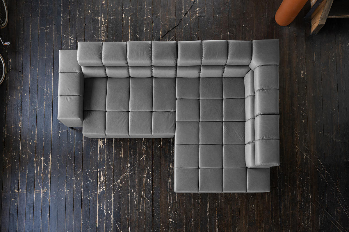 ECKSOFA NELSON Anthrazit Leder Relaxfunktion - Anthrazit/Schwarz, Leder/Metall (321/216cm) - KAWOLA