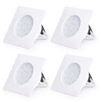 LED EINBAUSTRAHLER Weiß 4er Set - Weiß, Kunststoff (10.2/4.5/10.2cm)