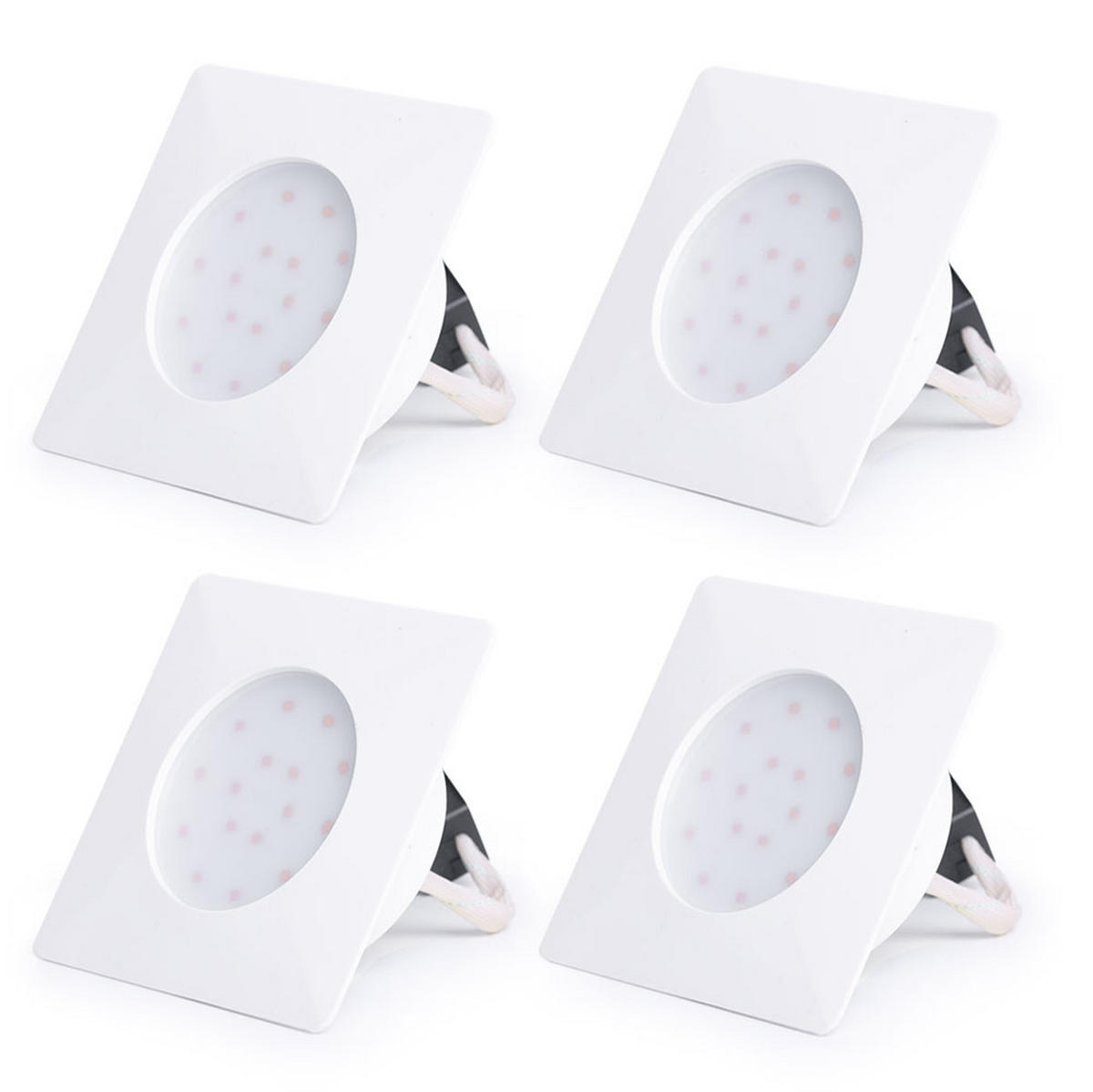 LED EINBAUSTRAHLER Weiß 4er Set - Weiß, Kunststoff (10.2/4.5/10.2cm)