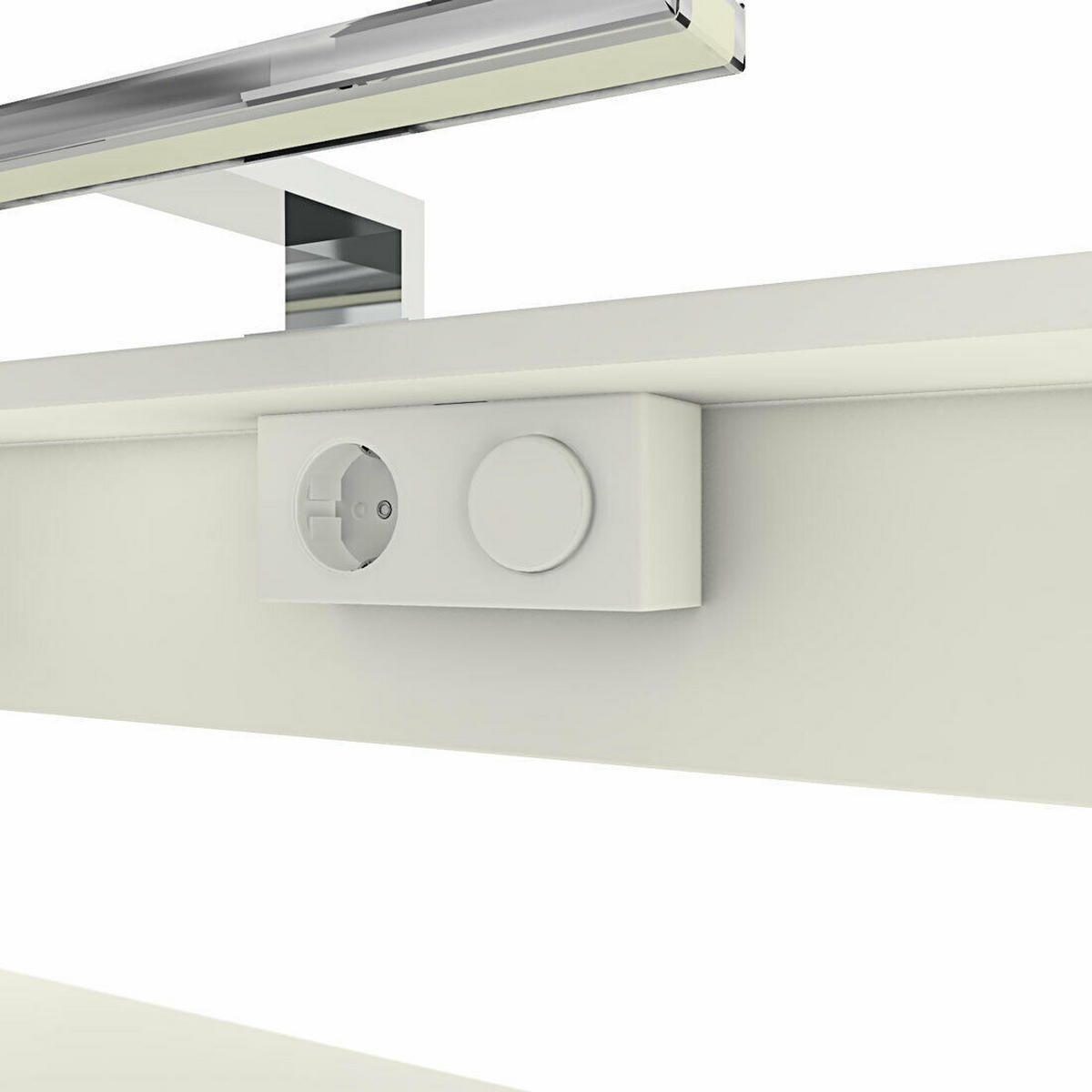 BADMÖBEL Set Gently 1 V2 L Weiß MDF Waschtisch 60cm ohne LED Beleuchtung - Weiß, Glas/Kunststoff (46/52/60cm) - AcquaVapore by Sandra Jentho