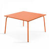 GARTENTISCH , Orangefarben - Orange, Metall (120/120/72cm) - Oviala