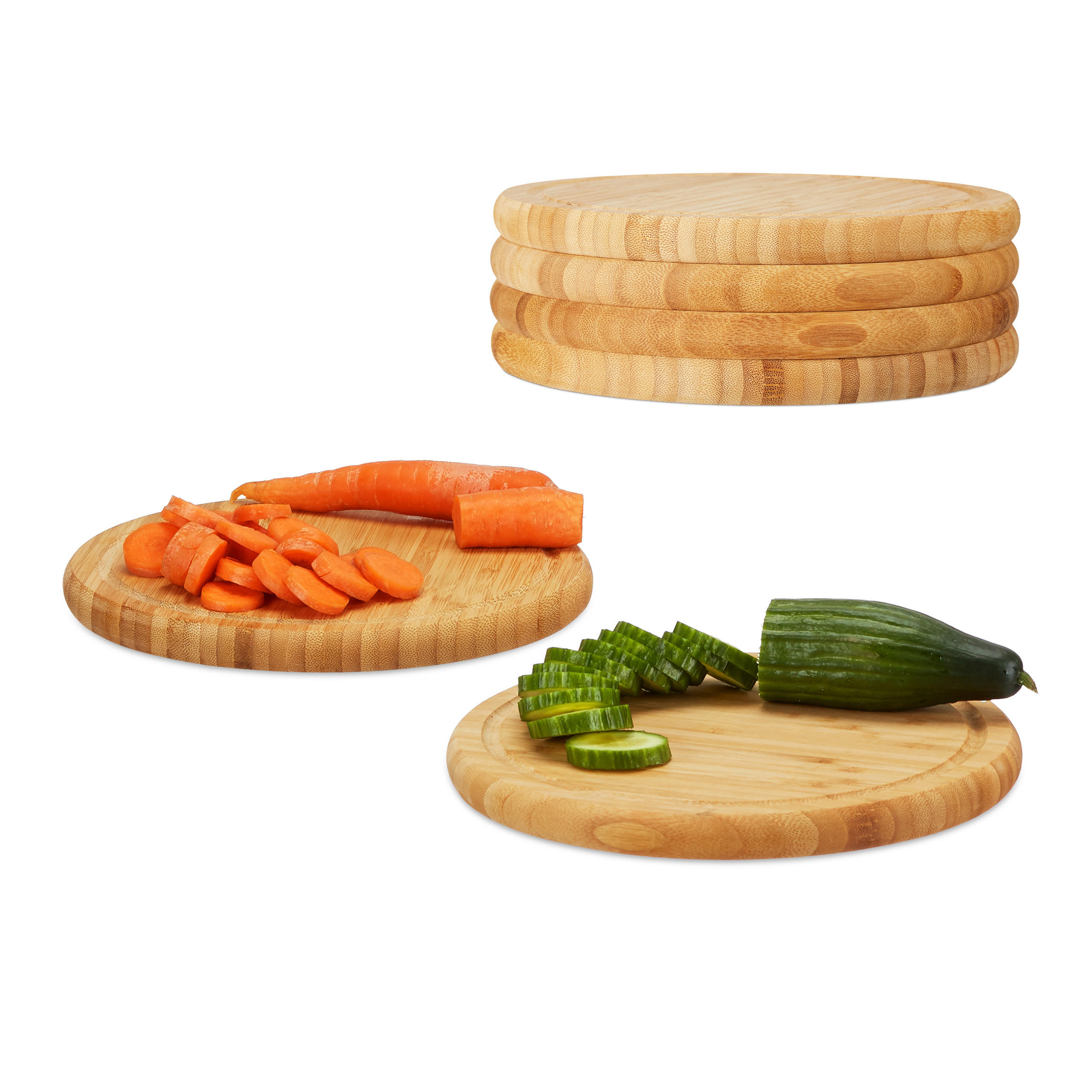 Relaxdays PRKÉNKO přírodní 6kusový-set bambus 30x30 cm