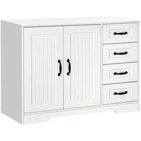 SIDEBOARD 105/40/76 cm aus MDF mit 4 Schubladen und verstellbarem Einlegeboden Weiß - Weiß, Holzwerkstoff (105/76/40cm) - Modenvie