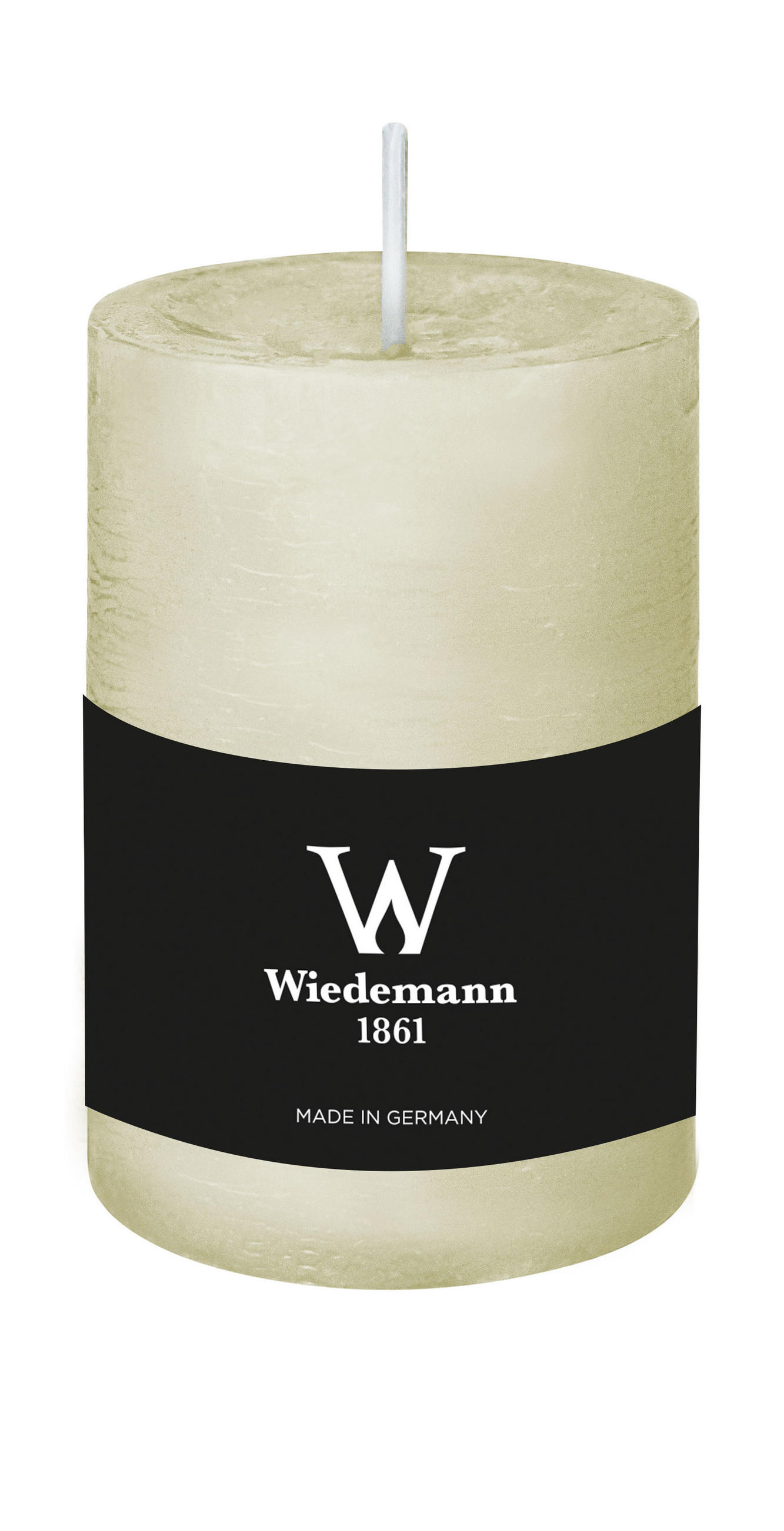 STUMPENKERZE Rustik Marble Style Elfenbein 100 x Ø 68 mm, 1 Stück - Beige, Paraffin (10cm) - Wiedemann Kerzen