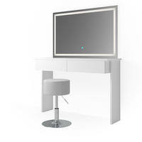SCHMINKTISCH Azur Weiß 120 cm mit LED-Spiegel und Hocker - Weiß, Holzwerkstoff (120/83/40cm) - Vicco