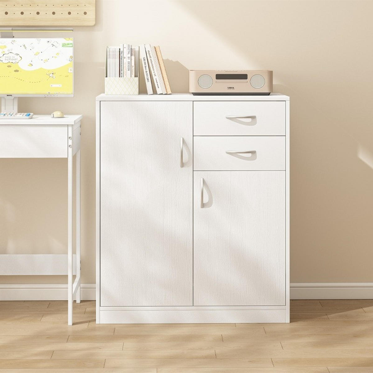 KOMMODE, weiß 74/84/35 cm - Weiß, Holzwerkstoff (93/16/41cm)