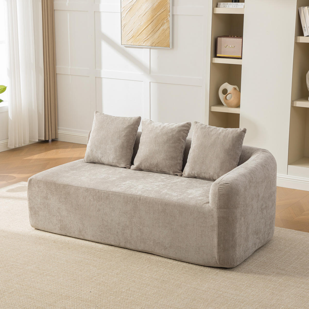 SOFAELEMENT DE-35127 rechte mit Chenille-Bezug Grau - Grau, Textil (99/80.5/171.5cm) - ComfortXL