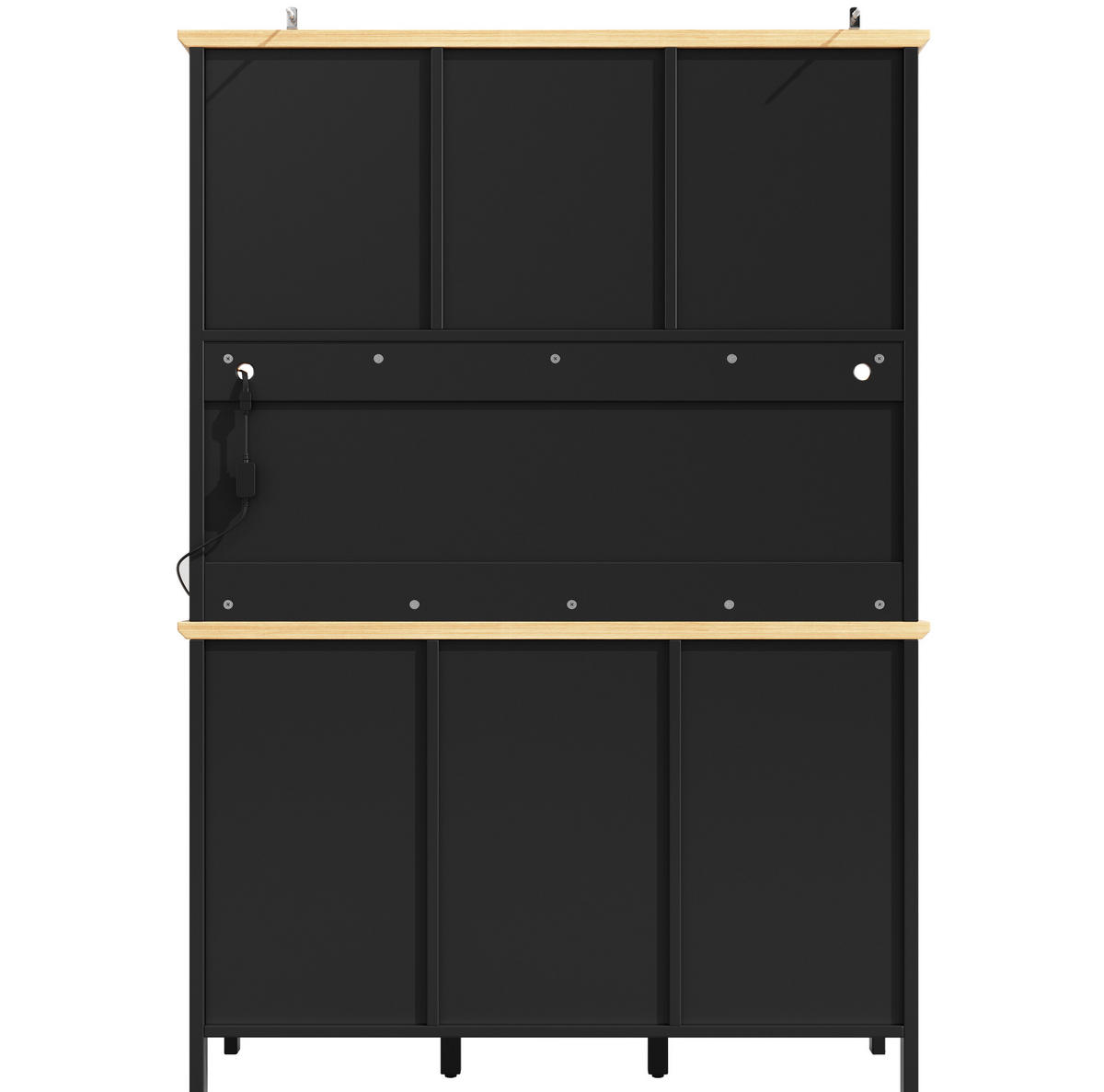 BUFFET 120/40/179 cm schwarz aus MDF/Metall mit LED - Schwarz, Holzwerkstoff (120/179/40cm) - OKWISH