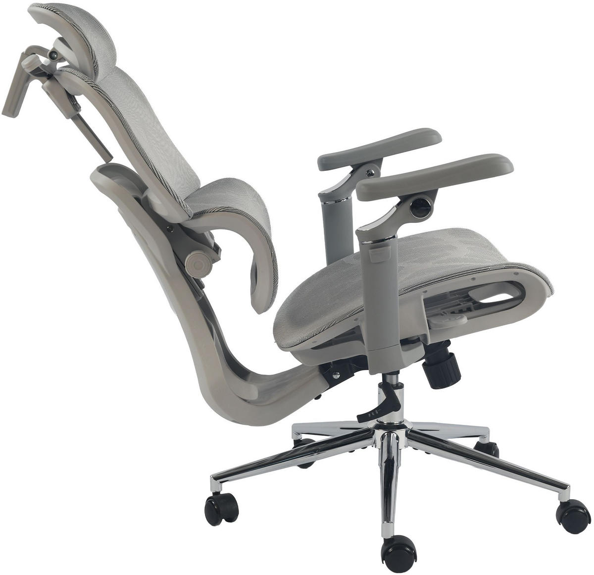 CHEFSESSEL Netzstoff Grau - Grau, Textil/Metall (71/109/72cm) - CLP