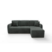 ECKSOFA Dora 3 Sitzplätze Dunkelgrau - Grau, Holz (245/185cm) - Petits-meubles