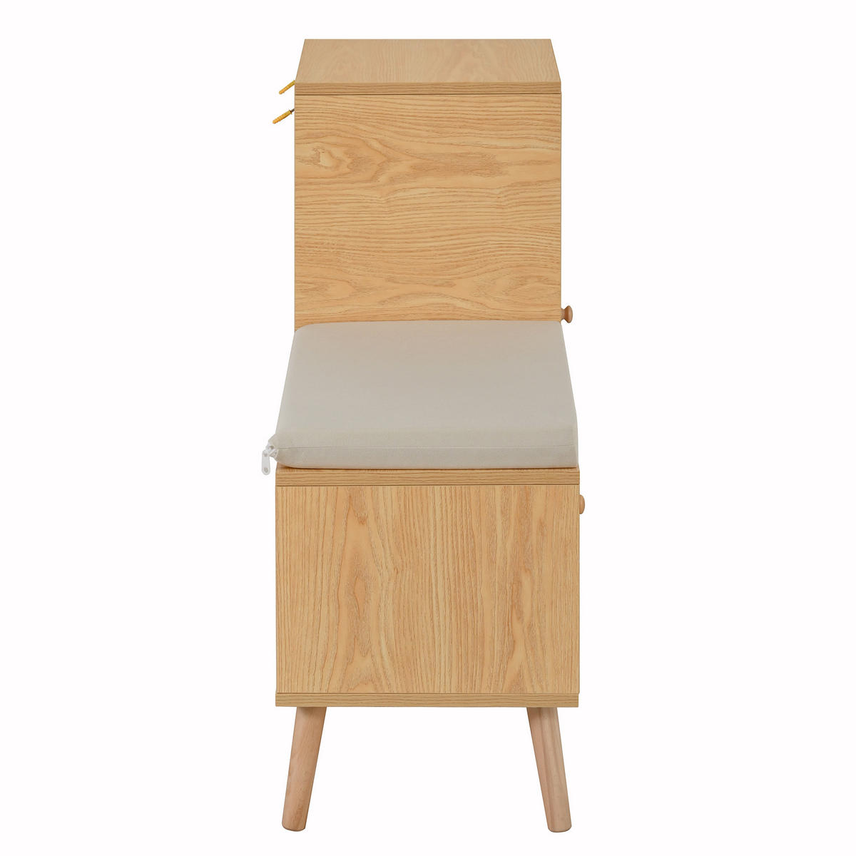 SCHUHSCHRANK aus MDF & Spanplatte 95,5x35x80,5cm in Natur mit Sitzkissen - Naturfarben, Holzwerkstoff (95.5/80.5/35cm) - Modfu