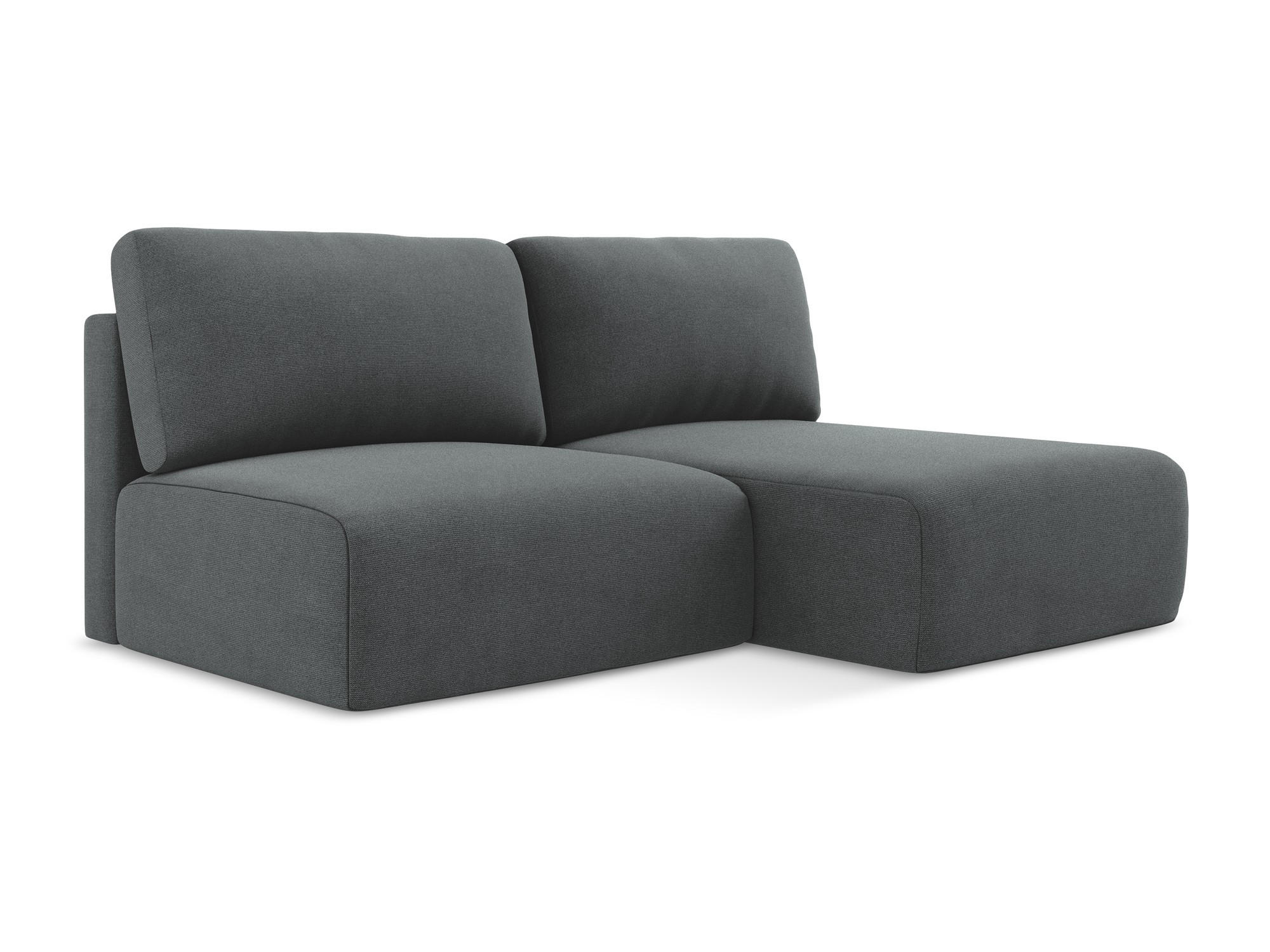 ECKSOFA mit Schlaffunktion rechts Strukturstoff Stoff Grau - Schwarz/Grau, Kunststoff/Textil (210/149cm) - Makamii