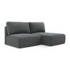 ECKSOFA mit Schlaffunktion rechts Strukturstoff Stoff Grau - Schwarz/Grau, Kunststoff/Textil (210/149cm) - Makamii