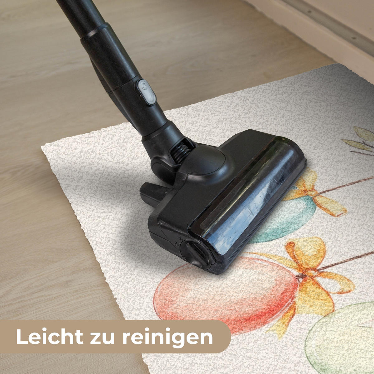 FUSSMATTE Osterkuchen - Schleife - Eier 90x60 cm - Creme, Kunststoff (60/90cm) - MuchoWow