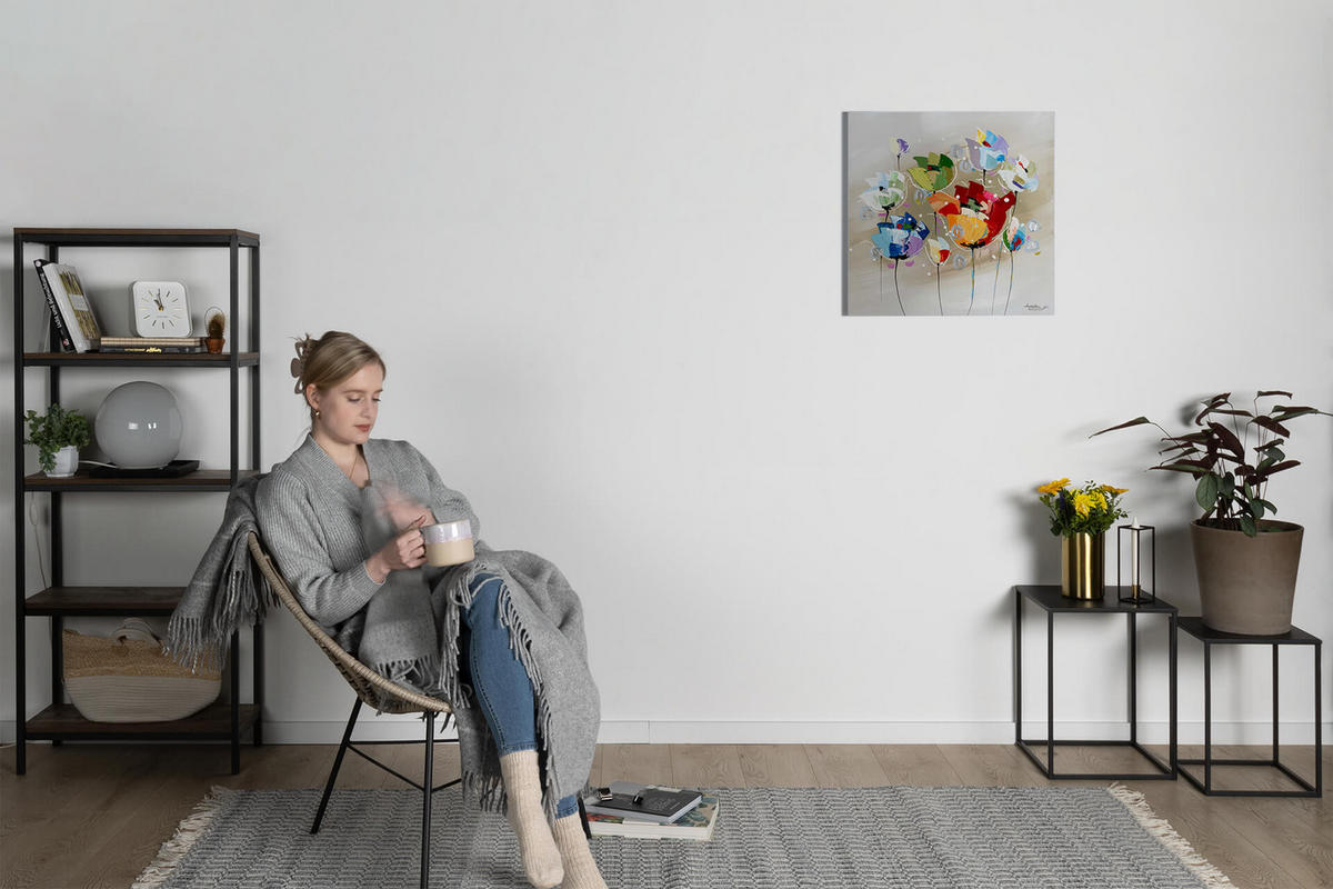 ÖLGEMÄLDE 60/60 cm - Multicolor, Holz/Textil (60/60cm) - KUNSTLOFT